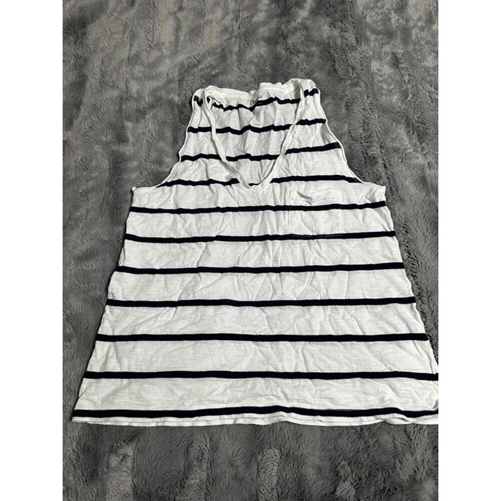 Madewell White & Navy Striped Tank Top – Size Small - Picture 1 of 2